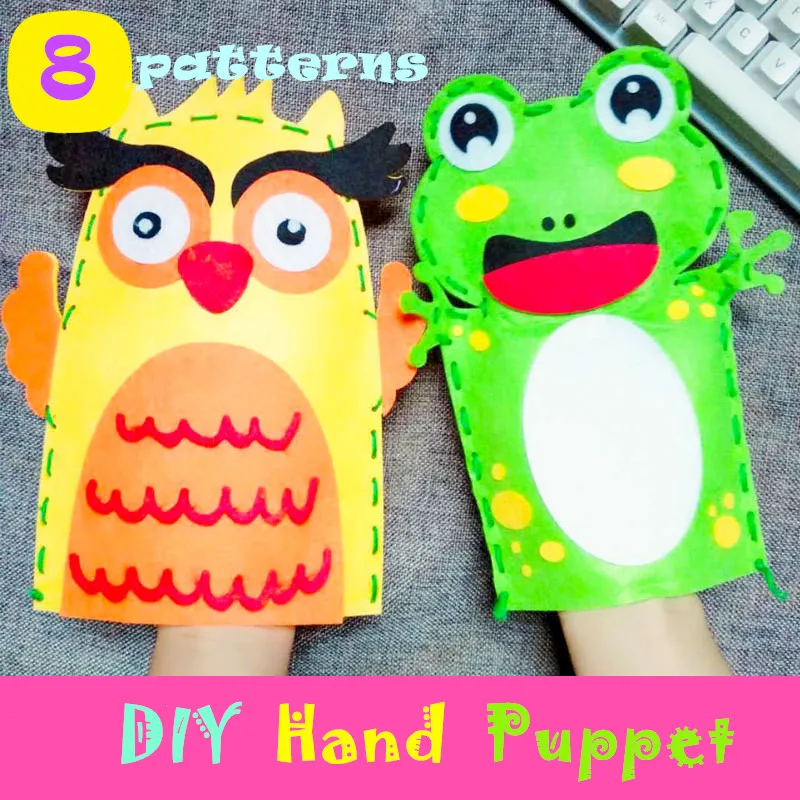 

Kids DIY Non-woven Cartoon Hand Puppet Handmade Animal Hand Puppet DIY Material Package Creative Cartoon Sewing Toys Craft Toys