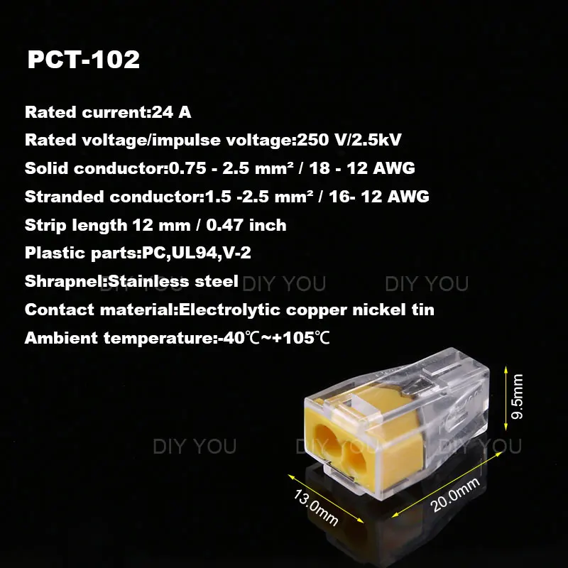 5/10 шт. Укрась свою PCT-102/103D/104/104D/106/108 Универсальный Компактный проводной разъем проводки, проводниковый блок - Цвет: PCT-102