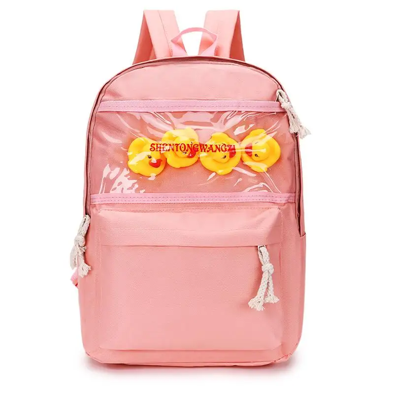 pink Модный женский рюкзак, Прозрачный детский рюкзак, школьная сумка для девочек-подростков, женский рюкзак - Цвет: pink