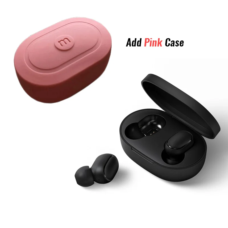 add pink case Xiaomi Redmi AirDots Bluetooth гарнитура 5,0 TWS истинный беспроводной стерео SBC милый мини-светильник наушники с автоматической зарядкой - Цвет: add pink case