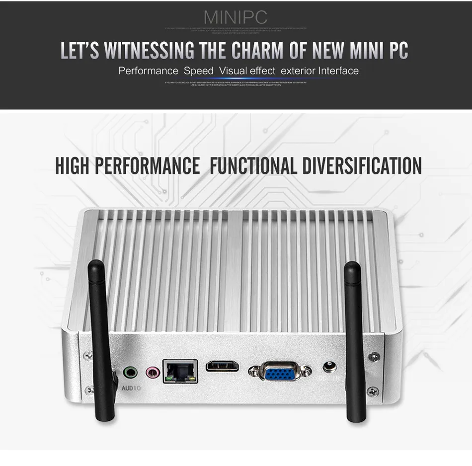 Мини-ПК Intel Celeron 3965U 4 К UHD Intel HD Графика 610 Windows 10 Dual Core 2,20 ГГц HDMI VGA Беспроводной Wi-Fi безвентиляторный мини-ПК