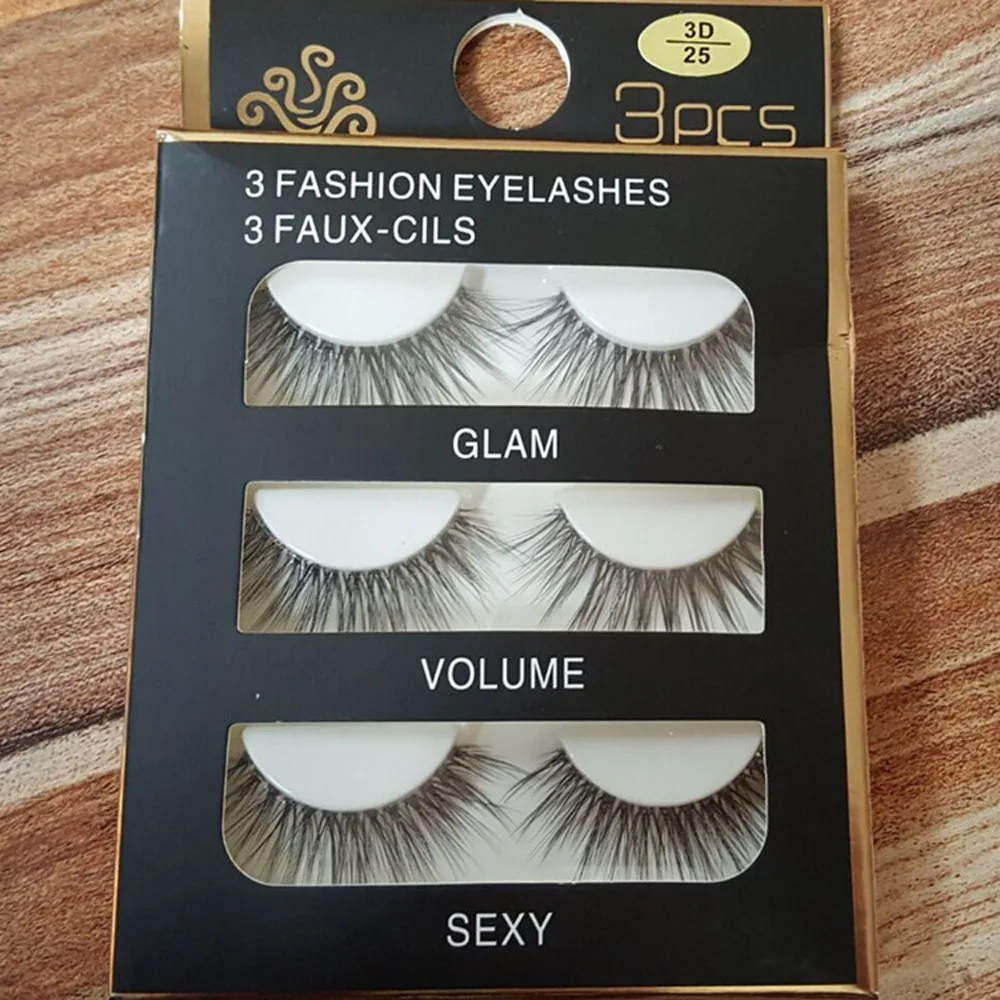 3 пары новые женские натуральные накладные ресницы ручной работы толстые длинные