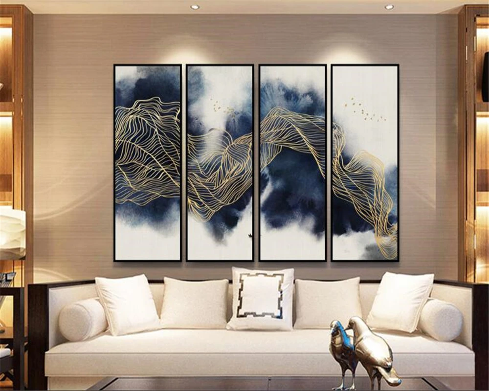 

beibehang wall papers home decor New Chinese ink abstract lines landscape TV wallpaper for walls 3 d sofa background wallpaper
