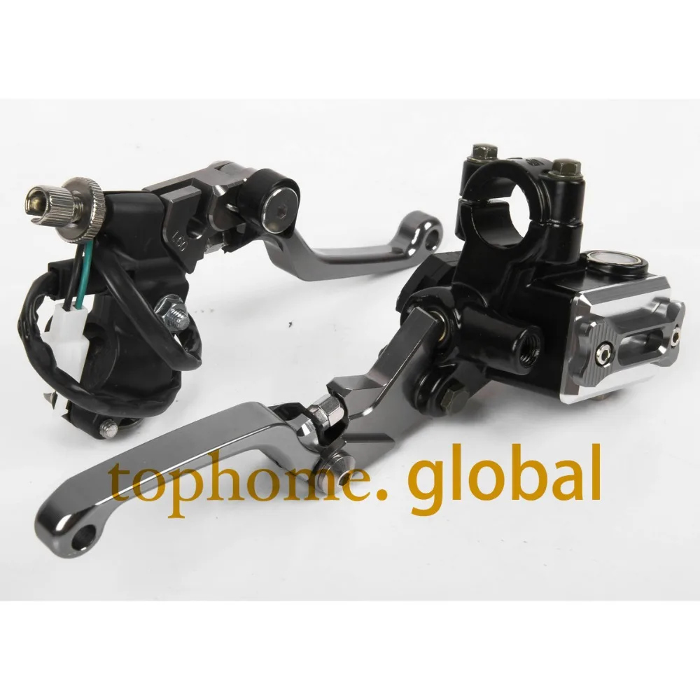 

Новый CNC 7/8 "Главный тормозной цилиндр переключатель давления резервуар рычаги Dirt Pit Bike Набор Для SUZUKI RMX250S 1993 1994 1995