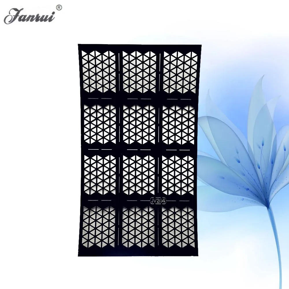 Треугольная геометрия черный выдолбленный дизайн ногтей шаблон трафареты для