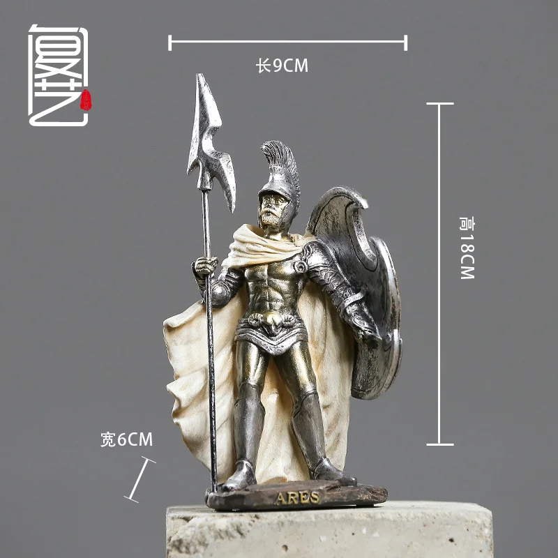 Ares Винтажная римская Скульптура солдата, греческая мифологическая фигура, ретро декоративная статуя, средневековая доспехи, статуя Божья статуя, полимерная кукла, Декор - Цвет: Ares