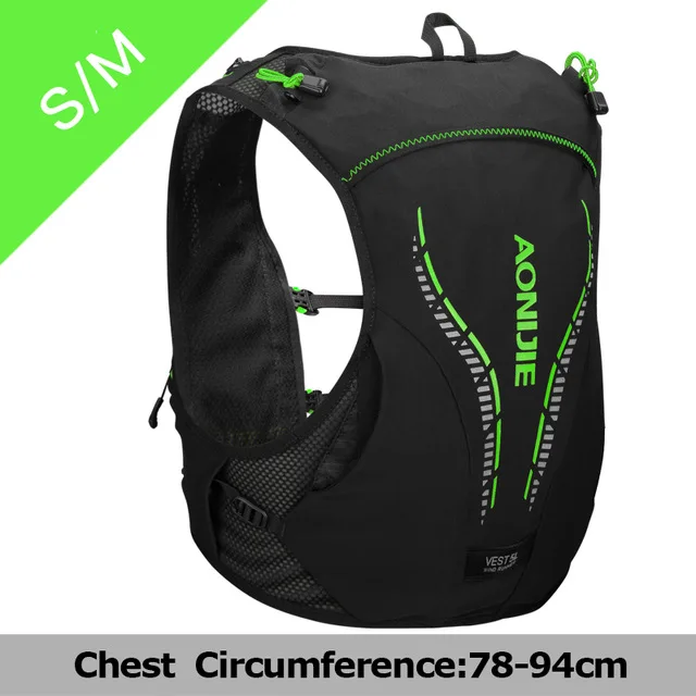 Green S-M AONIJIE 5L дышащий рюкзак для бега на открытом воздухе спортивный Трейл гоночный марафон Пешие прогулки Кемпинг Велоспорт сумка гидратационный жилет пакет - Цвет: Green S-M