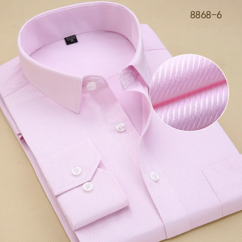 Pink Большие размеры 8XL 7XL Брендовые мужские рубашки Повседневная белая черная саржевая однотонная официальная рубашка соц. Мужская Японская уличная одежда Блузка - Цвет: Pink