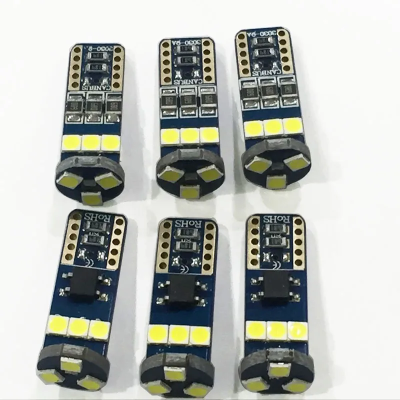 6x автомобильный T10 Canbus W5W SMD 3030 9 светодиодный клиновидный габаритный фонарь