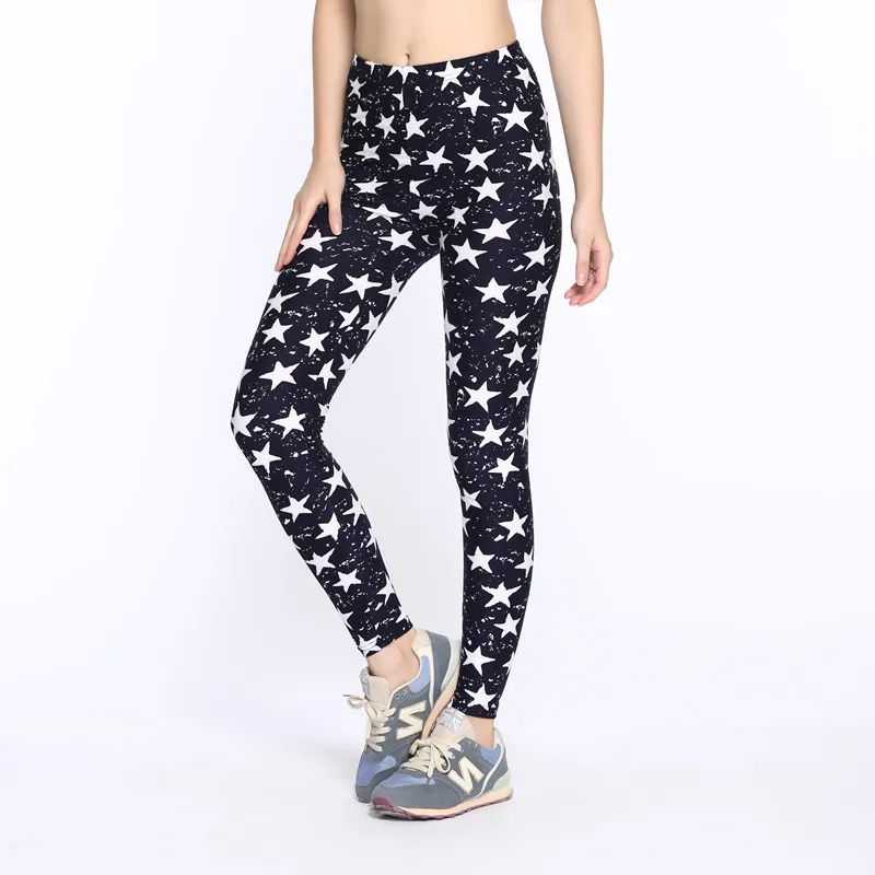 ARDLTME Causal Women Leggings 2021 Fashion Star Print Leggins High Wast Plus Size Elasticity Slim Pant legging for Woman