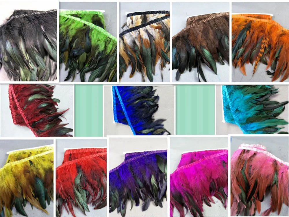 

Free shipping Wholesale 10 yards Quality 12-16cm/5-7inch wide natural Turkey feathers ribbon Decorative diy stage performance