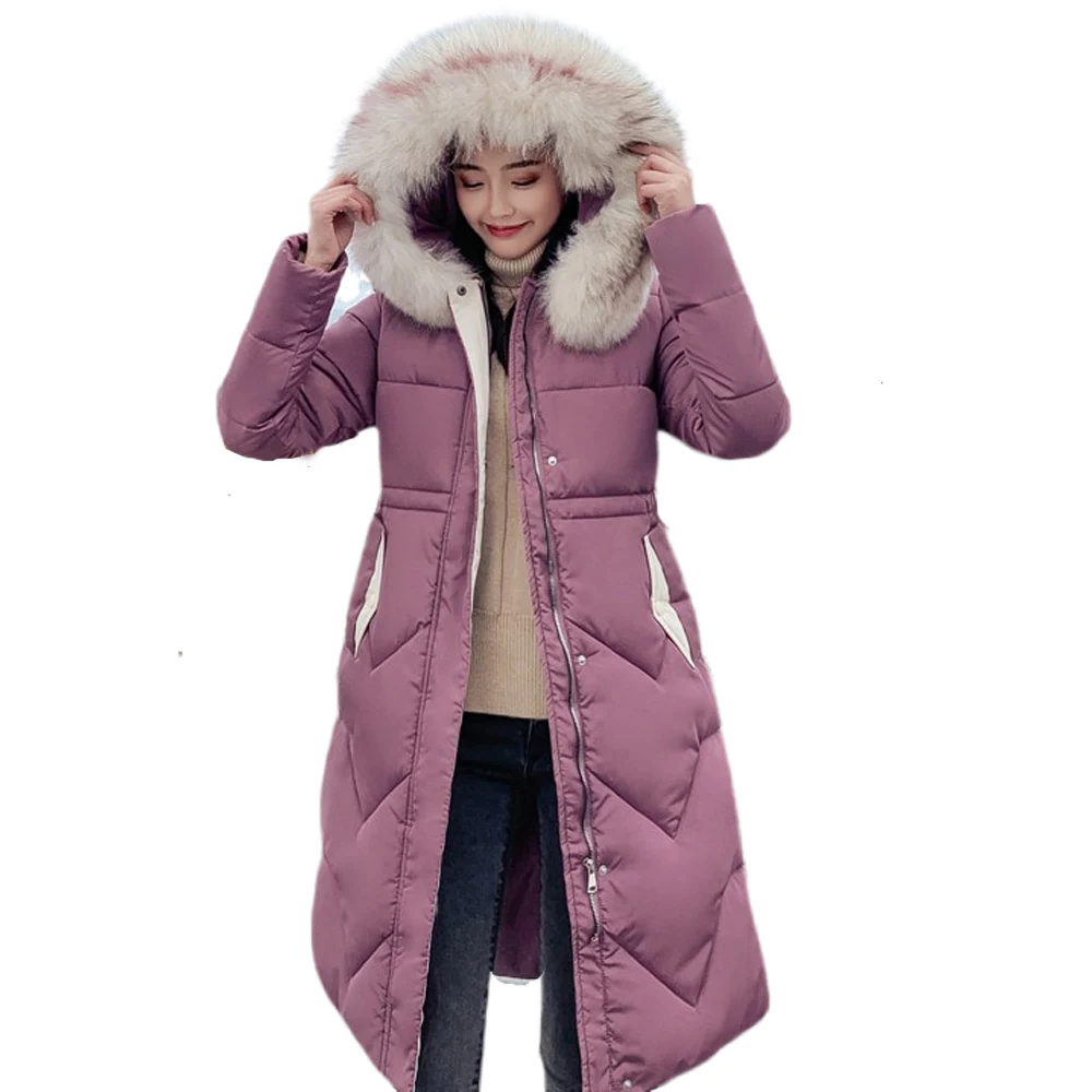 down parka jacket women medium length knee and thick 922 | Женская одежда