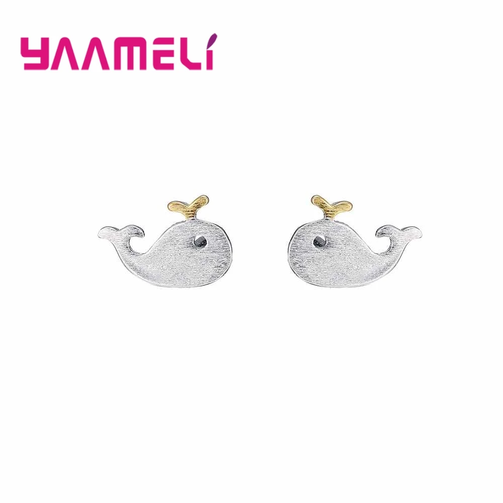 Серьги-гвоздики в форме дельфина для девушки превосходный подарок быстрая