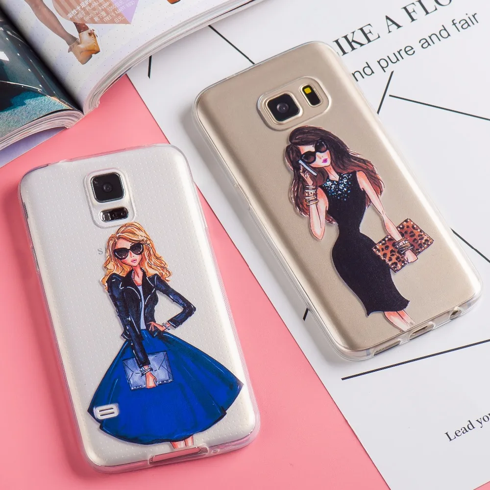 Чехол для samsung galaxy s6 s6edge плюс s5 S6edge + s7 s7edge прозрачный силиконовый Фрукты Цветы
