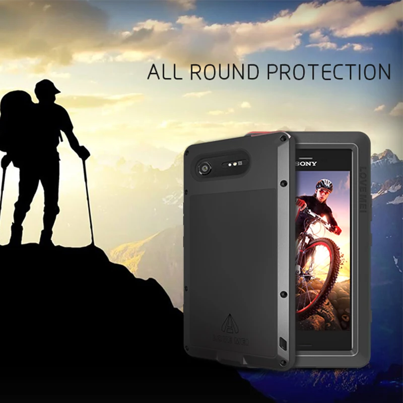 Любовь Мэй жизнь Водонепроницаемый металла Алюминий Панцири футляр для Sony Xperia