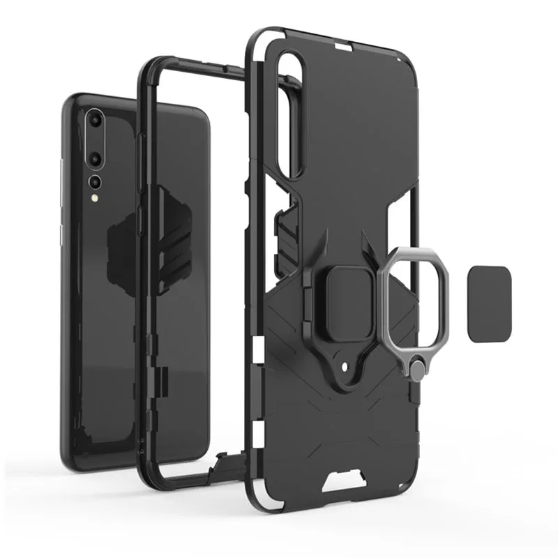 Чехол для телефона Huawei P30 Pro Mate 9/10/20 ударопрочный чехол с кольцом на палец Honor 10 Lite