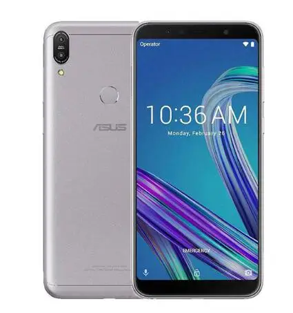 Серебристый Мобильный телефон Asus ZenFone Max Pro(M1) ZB602KL SnapDragon 636, Android 8,1, 4 ГБ, 64 ГБ, 6 дюймов, 18:9 FHD+ Face ID, аккумулятор 5000 мАч - Цвет: Серебристый