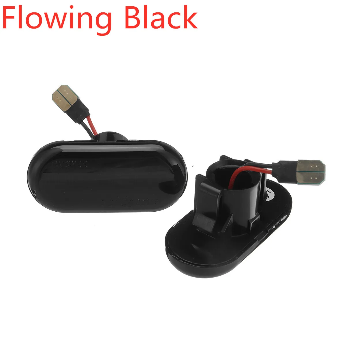 Flowing Black Плавный боковой ретранслятор, боковой габаритный светильник s, светильник указателя поворота, панель, лампа 12 В для Renault CLIO 1 2 TRAFIC KANGOO LAGUNA MEGANE - Испускаемый цвет: Flowing Black