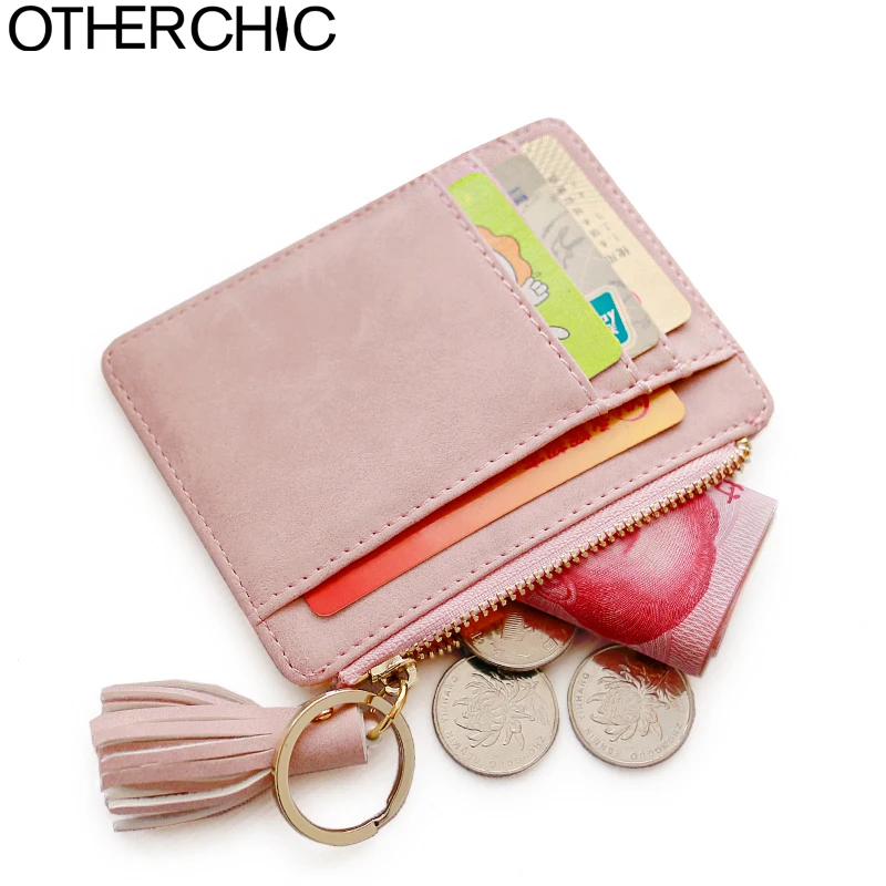OTHERCHIC мини-кисточка из нубука для женщин держатель карт милый ID КЛЮЧ с бахромой
