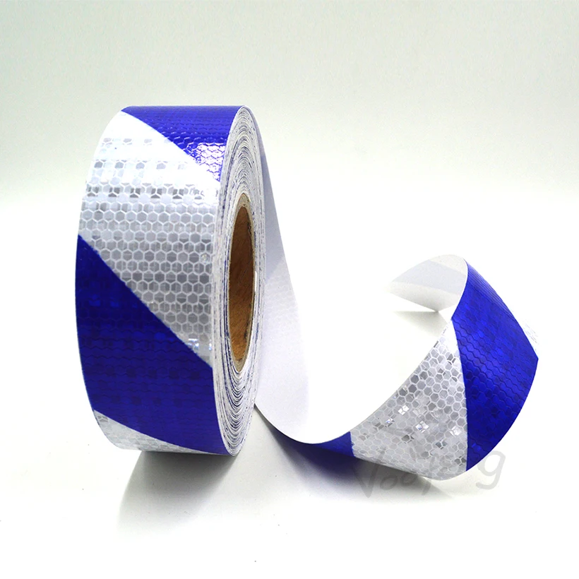

5cmx10m Shining Reflective Warning Self-Adhesive Stikcer with Blue White Color for Car