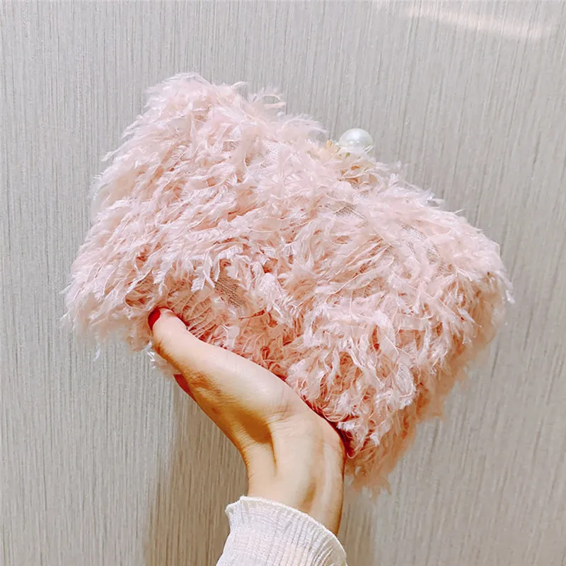 Модная велюровая жемчужная вечерняя маленькая сумка Женская роскошная