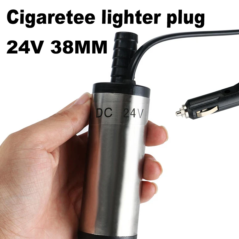 24V Cigaretee plug 38 мм перезаправка погружной насос DC 12 В 24 в дизельное топливо вода масляный насос для автомобиля Кемпинг Рыбалка крокодил клип - Напряжение: 24V Cigaretee plug