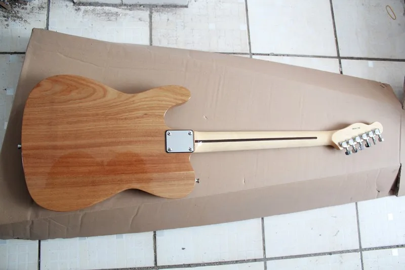 Бесплатная доставка F Telecaster Полу полый корпус Natural Цвет Джаз Электрогитары с Bigsby