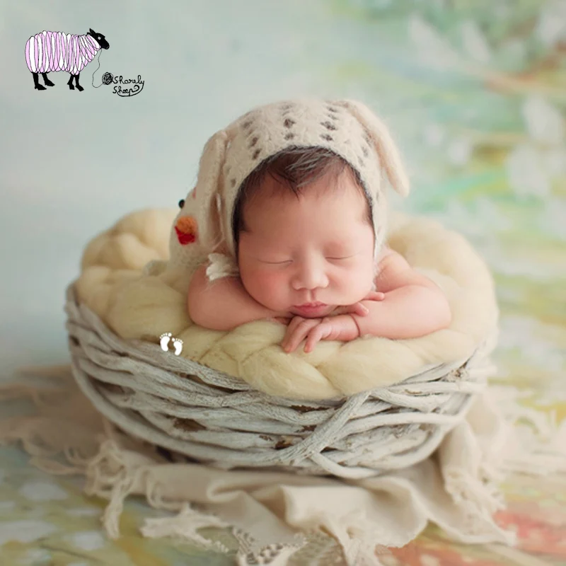 Wooden Basket Newborn Baby Photography Props Infant Girl Boy Photo Shoot Studio Posing fotografia Accessoires | Детская одежда и