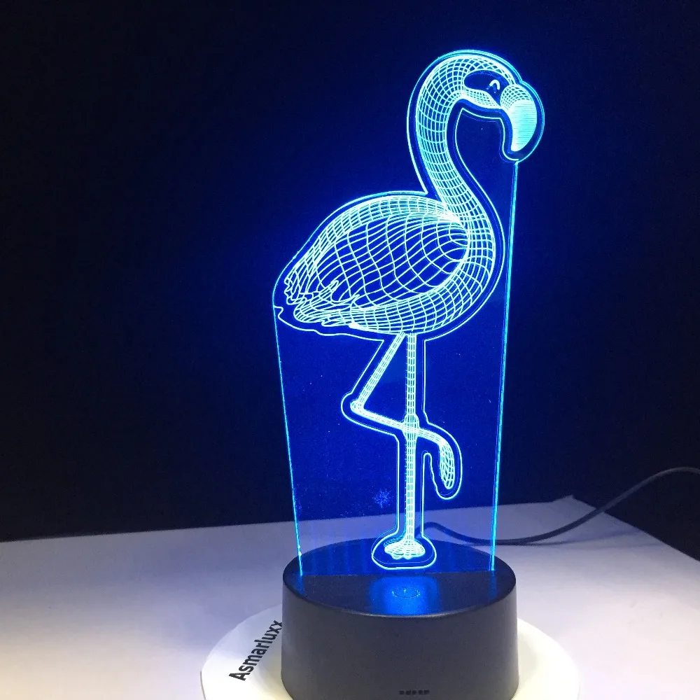 Ночник с Фламинго 3D для детей подарок на день рождения Ночной светильник внешним