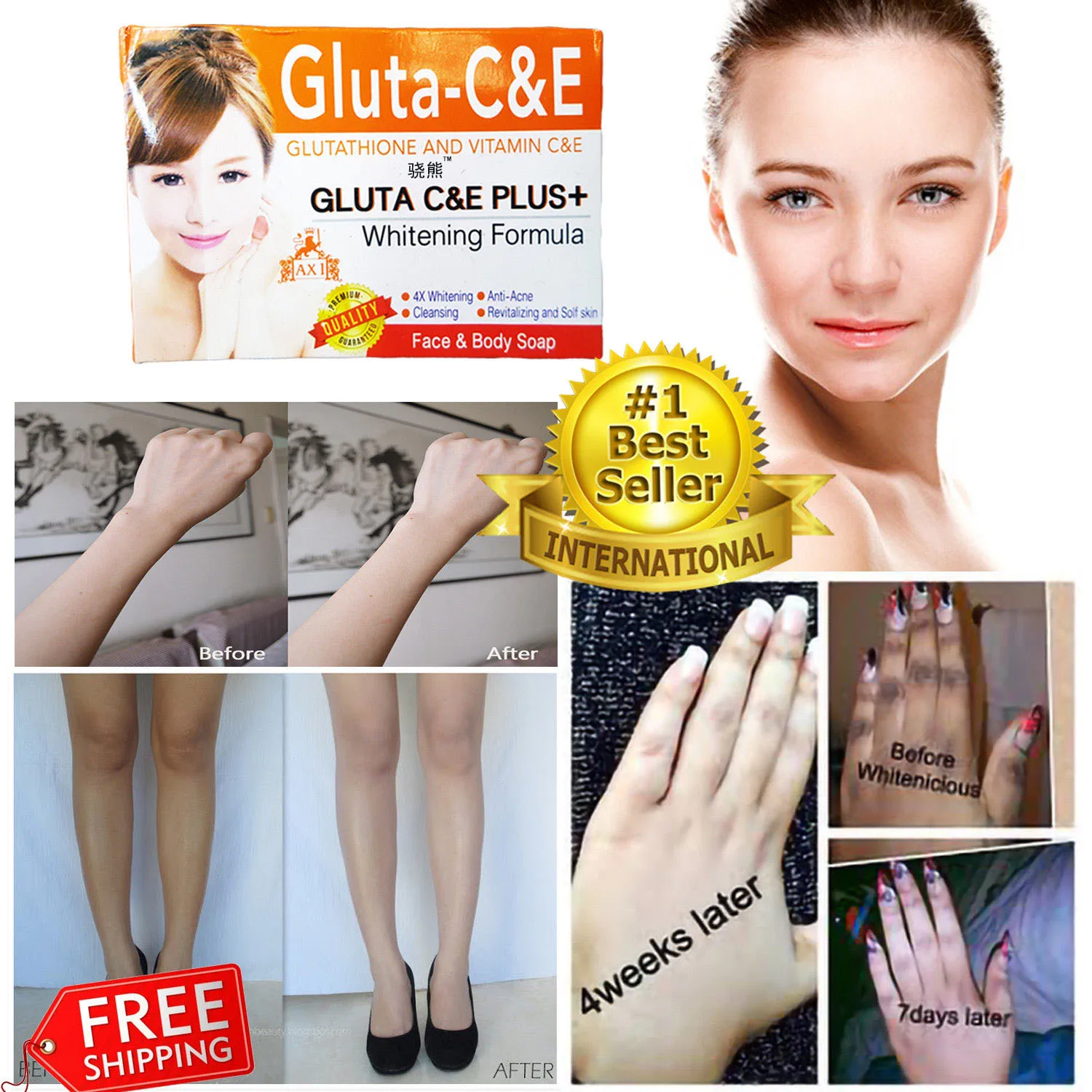 135 г Kojic Acid Gluta белое чистое мыло Отбеливающее кожу тела осветляющее старение