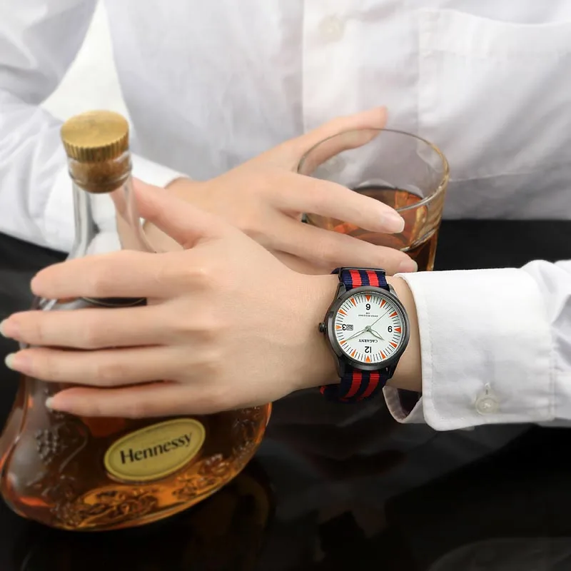 

Watch men CAGARNY Brand Luxury Fashion watch Casual Quartz Nylon Sport Wristwatches Clock