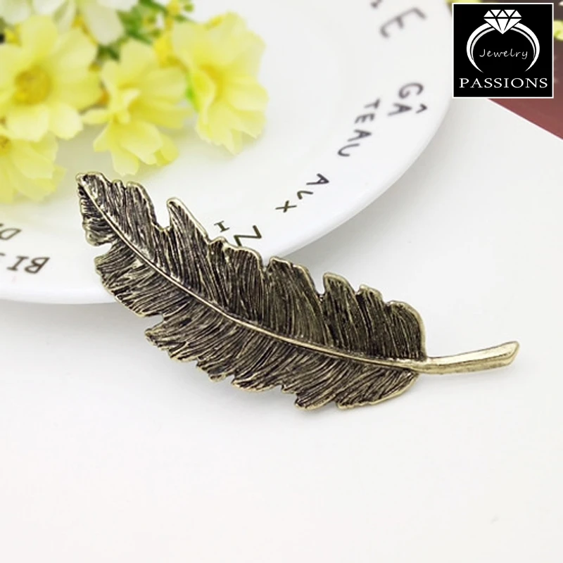 Лидер продаж модная заколка в форме пера Винтажная для волос серебряный цвет и