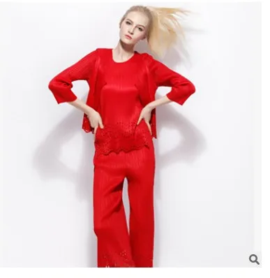 Miyake fold/осенний комплект из трех предметов плиссированное пальто с рукавом три