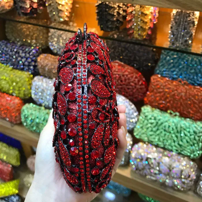 Модные женские вечерние сумки Minaudiere Красного/цвета шампанского/серебряного