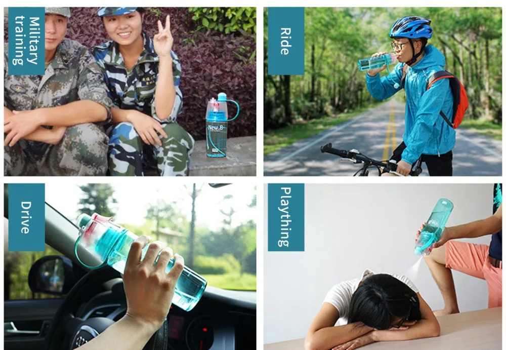 

Hot Plastic Sports Spray Water Bottle Straw For Outdoor Bicycle Cycling Sports Gym Leak Proof Moisturizing Drinking Bottles
