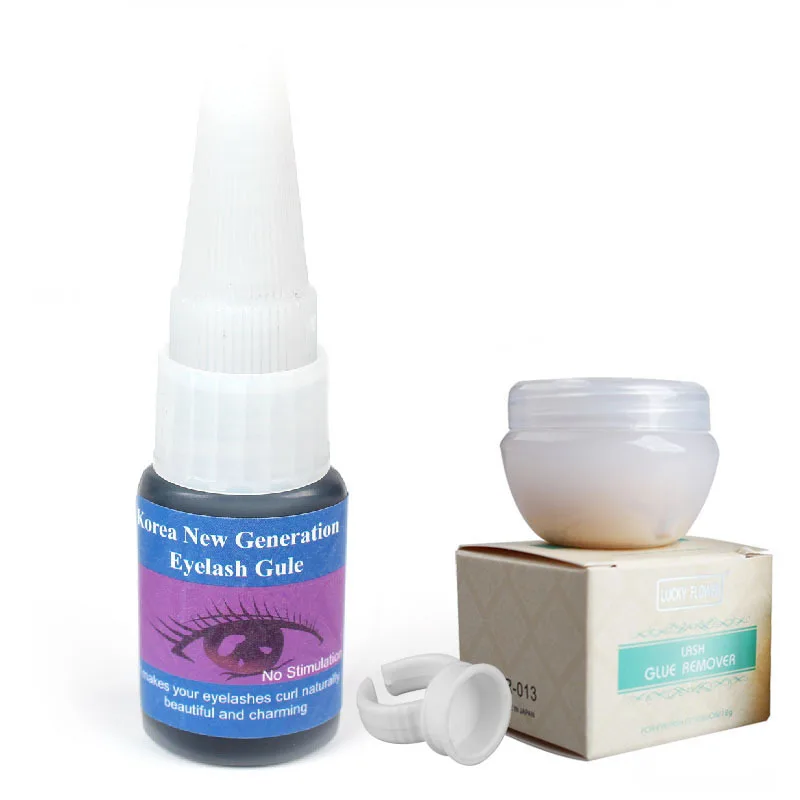 

Professional Black Korea Eyelash Glue +5g Eyelash Glue Remover+One Eyelash Extension Glue Rings