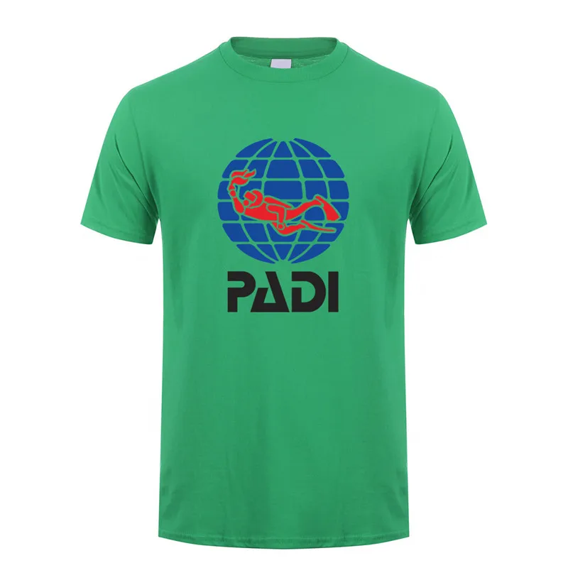 Irish Green PADI/футболка; летняя хлопковая футболка с короткими рукавами и надписью «scuba driver padi»; Мужская футболка; футболки; LH-084 - Цвет: Irish Green