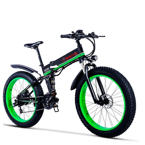 KX01-G-50 K& J-Green 1000 мощность 48V12. 8AH Снежный велосипед масляный тормоз Алюминиевая Рама складной Электрический горный велосипед электрический велосипед - Цвет: KX01-G-50