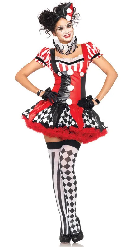 Women Sexy Naughty Circus Clown Costume Halloween Joker Clown Harley Tutu Skirt Outfit Quinn Fancy Dress
