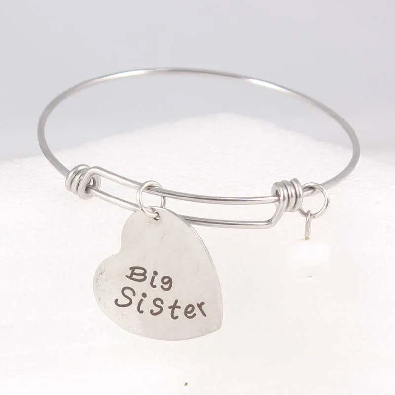 

1.6mm Adjustable Wire Expandable Bangle Stainless Steel Bracelets Middle Sister Charm Bracelets For Women Jewelry