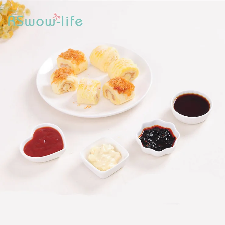 

Creative Mini White Ceramic Sauce Dish Kitchen Multi-function Seasoning Dish Home Kitchen Supplies Piatti Ceramica
