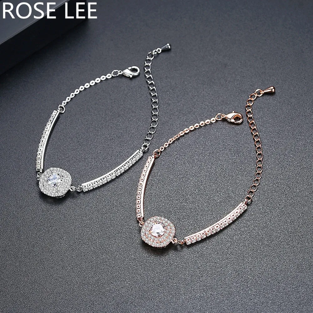 Femme Shining Charm кубический цирконий розовое золото цвет браслет цепочка браслеты для