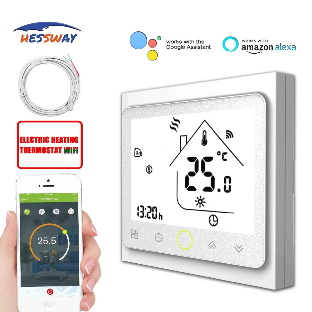 HESSWAY TUYA Smart Chip терморегулятор сенсорный Экран нагрева WI FI термостат двойной