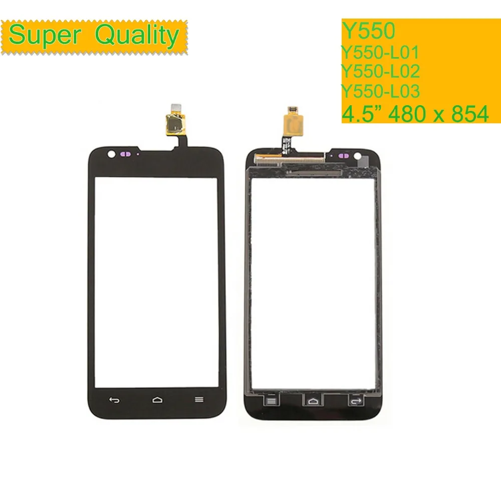Для huawei Ascend Y550 Y550-L01 Y550-L02 Y550-L03 Сенсорный экран сенсорный Панель Сенсор окрашенные запасные части для Стекло сенсорный Экран без ЖК-дисплей Y 550