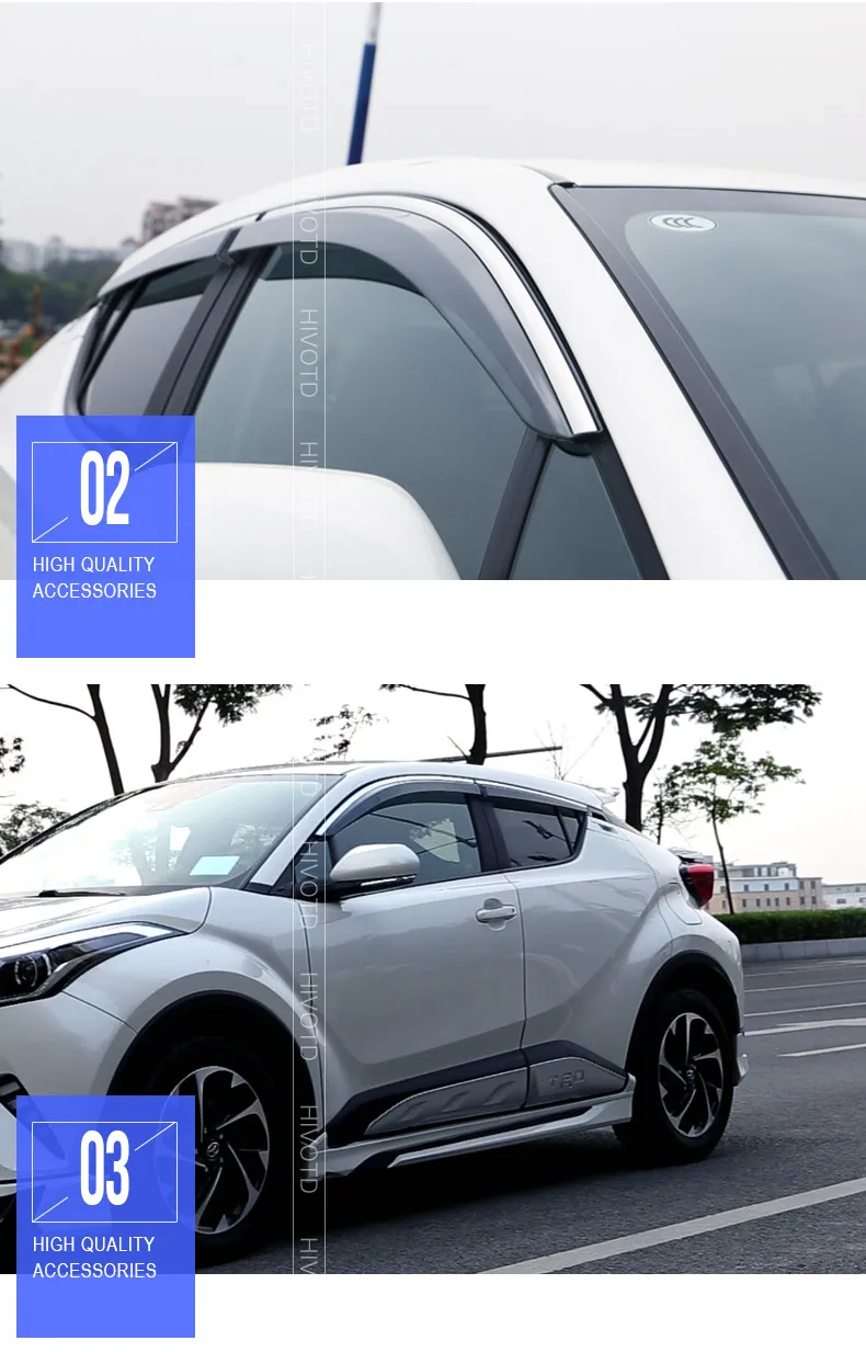 Hivotd для Toyota C-HR ЧР внешний ABS окно козырек боковое окно ВС дождевик украшения Щит Аксессуары для корпуса автомобильный-stying
