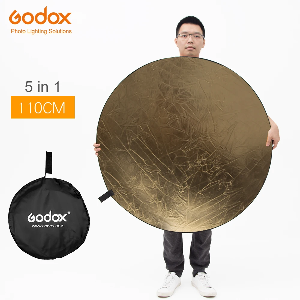 Портативный отражатель Godox складной для фотостудии 43 дюйма 110 см 5 в 1|5 in 1 110cm5 reflector