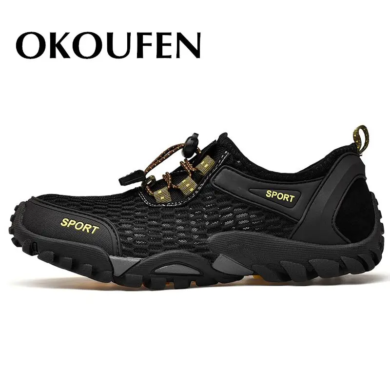 Okoufen/2019 г. Новые летние мужские походные туфли Спортивная обувь для улицы