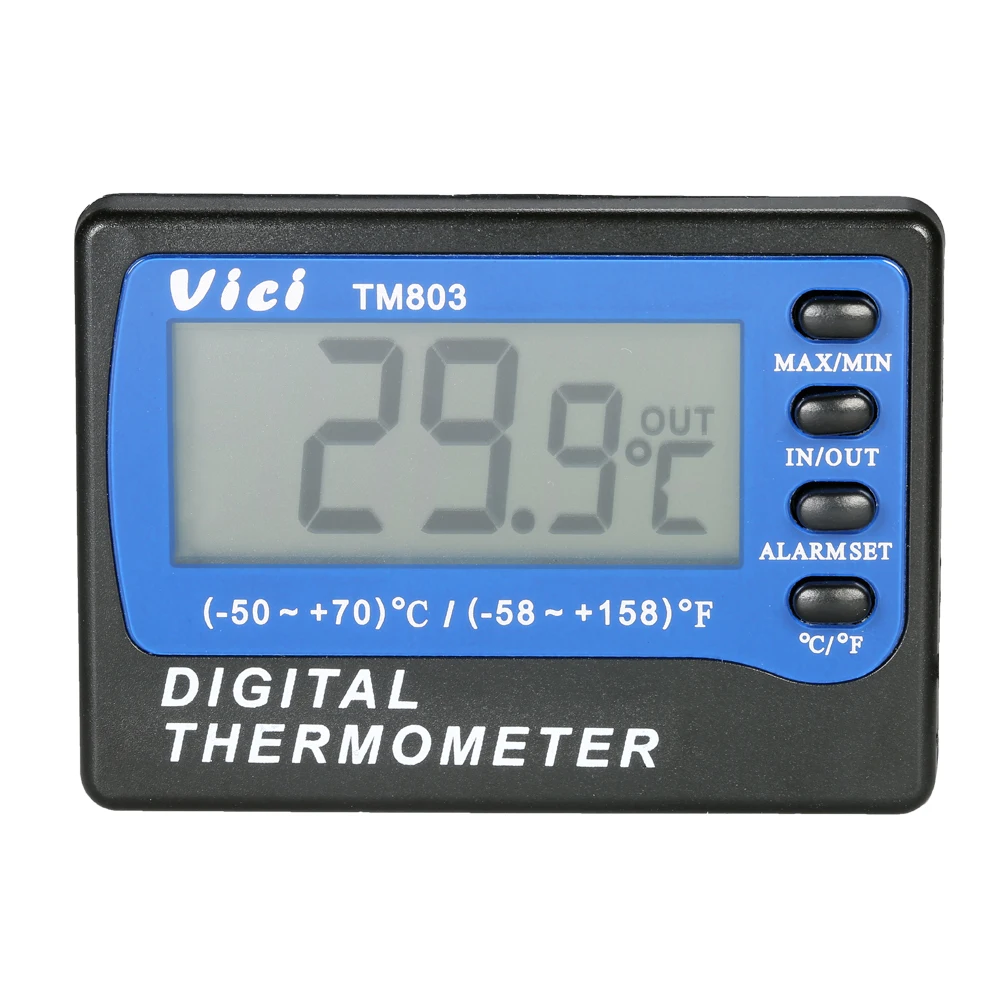 

VICI TM803 Large LCD Digital Fridge / Freezer Thermometer Temperature Meter with Alarm Measuring -50-70 Centigrade