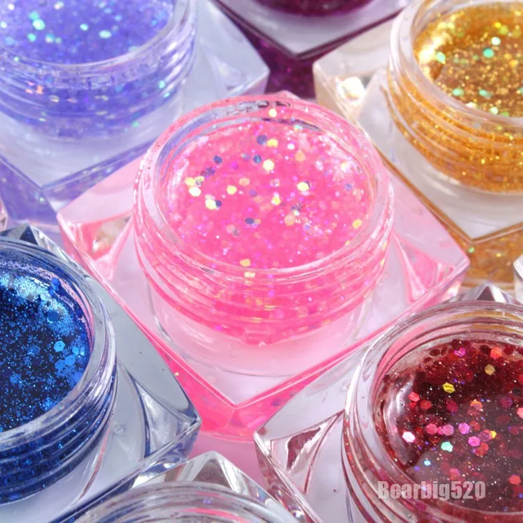 Блестящий акриловый гель для ногтей 12 видов цветов Art Glitter UV Gel|gel therapy|gel mouse wrist padgel