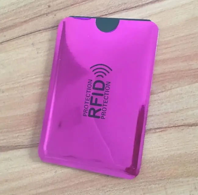 100 шт/лот против сканирования RFID блокирующий рукав для безопасности кредитных карточек идентификационный ATM Бесконтактный IC чехол для удостоверения личности блокатор - Color: Blue
